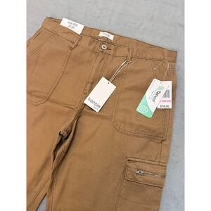 Kensie Jeans High Rise Wide Leg Cargo Pants Camel Tan Gorpcore Boho
